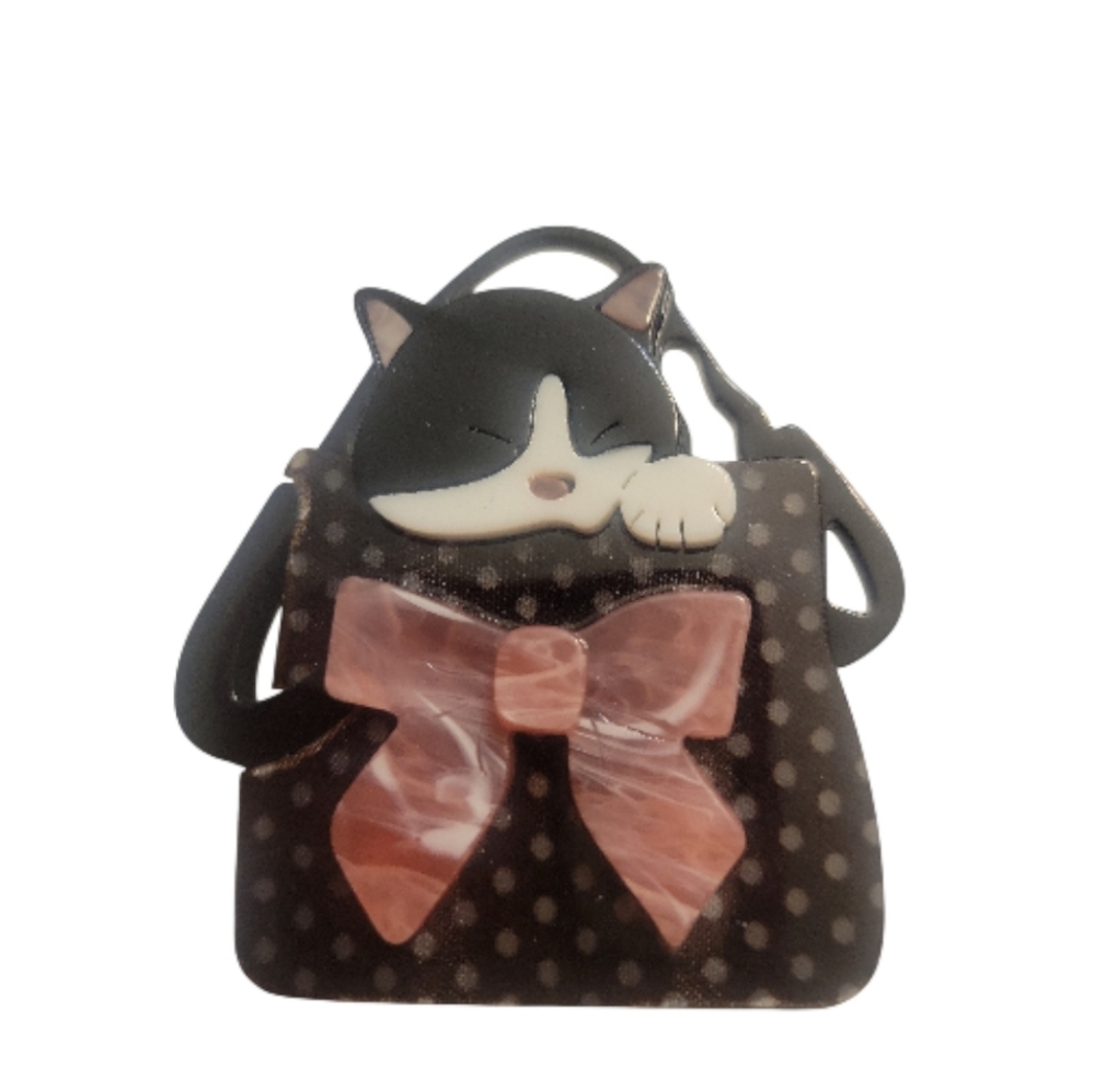 Cat in a Handbag Brooch